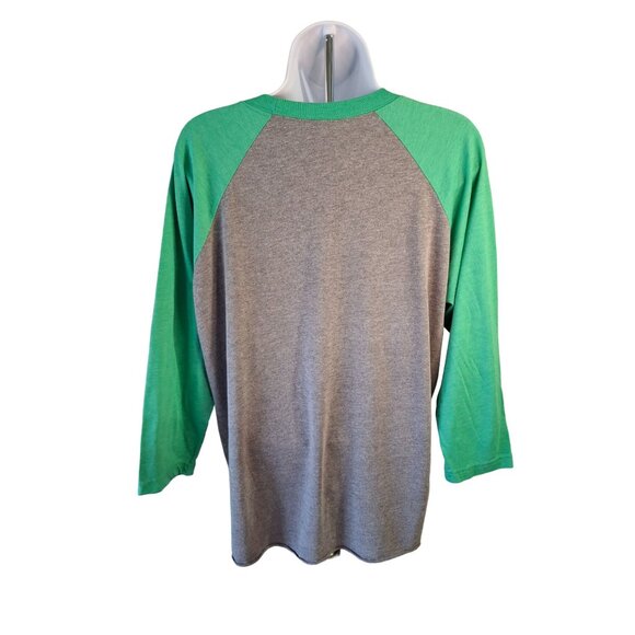 Next Level Be Kind Christmas Graphic Raglan Shirt L Gray Green Long Sleeve Tee - Picture 2 of 7